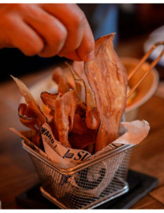 Chips de berenjenas con miel